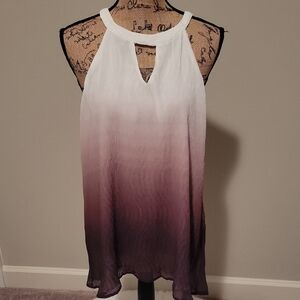 Hayden Ombre Sleeveless Tunic - White and Purple